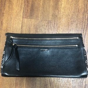 Coach Black Clutch Pouch Embossed Leather